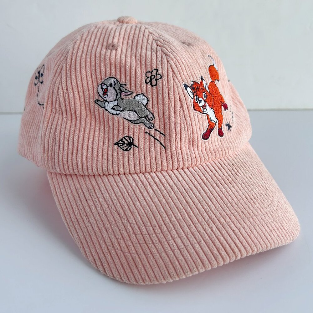 2023 Disney Parks Peach Corduroy Hat/Cap with Disney "CRITTERS"